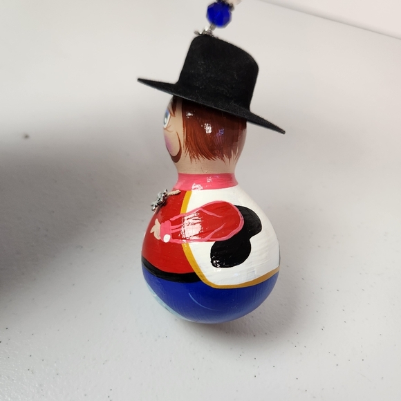 Vintage Handpainted Sherriff Gourd Christmas Tree Ornament Western Folk Art - Picture 5 of 8